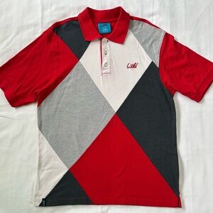 Wata Authentic Collection Polo Shirt XL Red Colorblock Short Sleeve